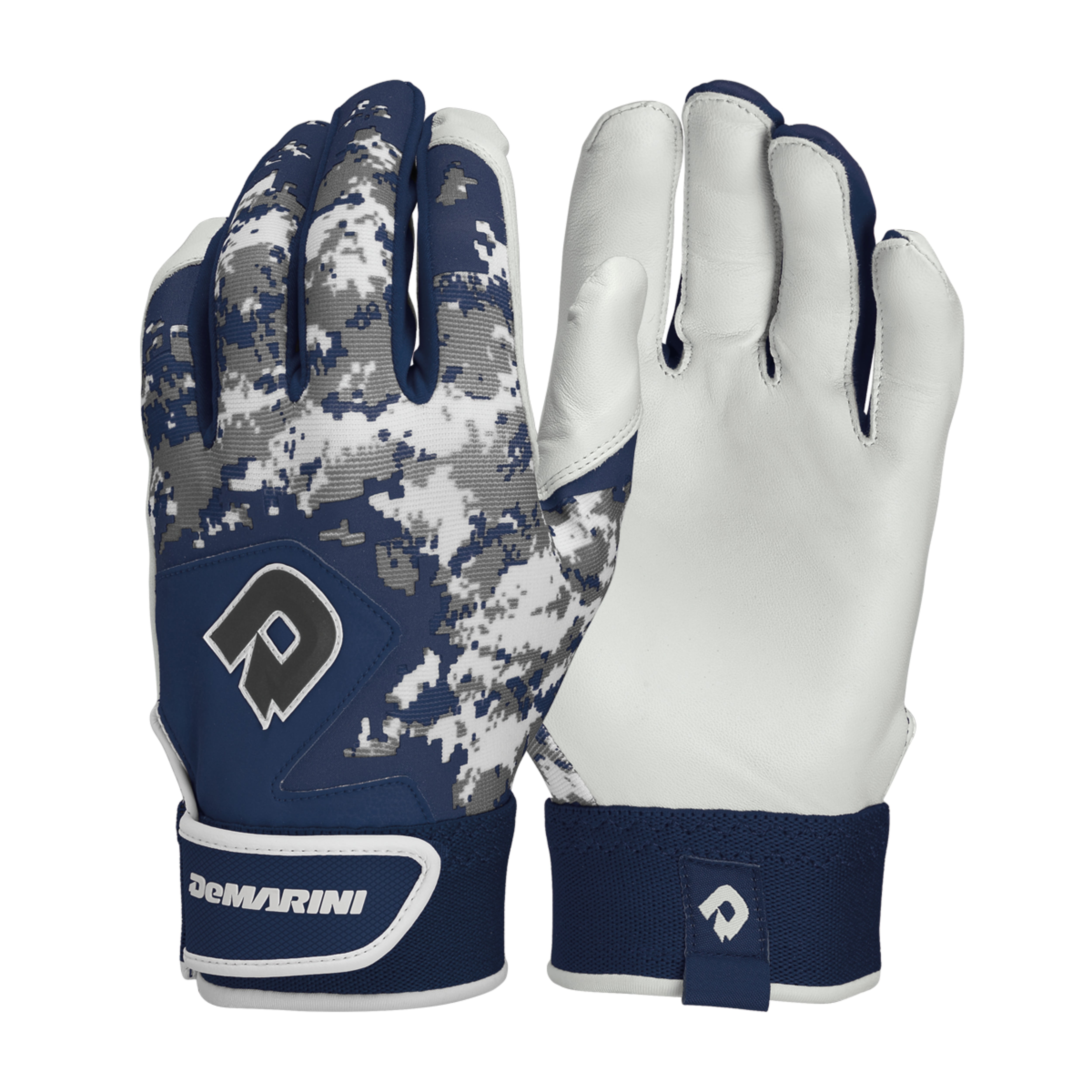 Details about   Under Armour Clean Up Batting Gloves White w/ Navy Blue 
