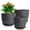 Black, variant on Flower Pots 10/9/8 inch, Set of 3 Modern Decorative Plastic Planters with Drainage Holes and Tray for House Plants Indoor Flowers Plants, Plant Pots for Indoor Outdoor Plants,