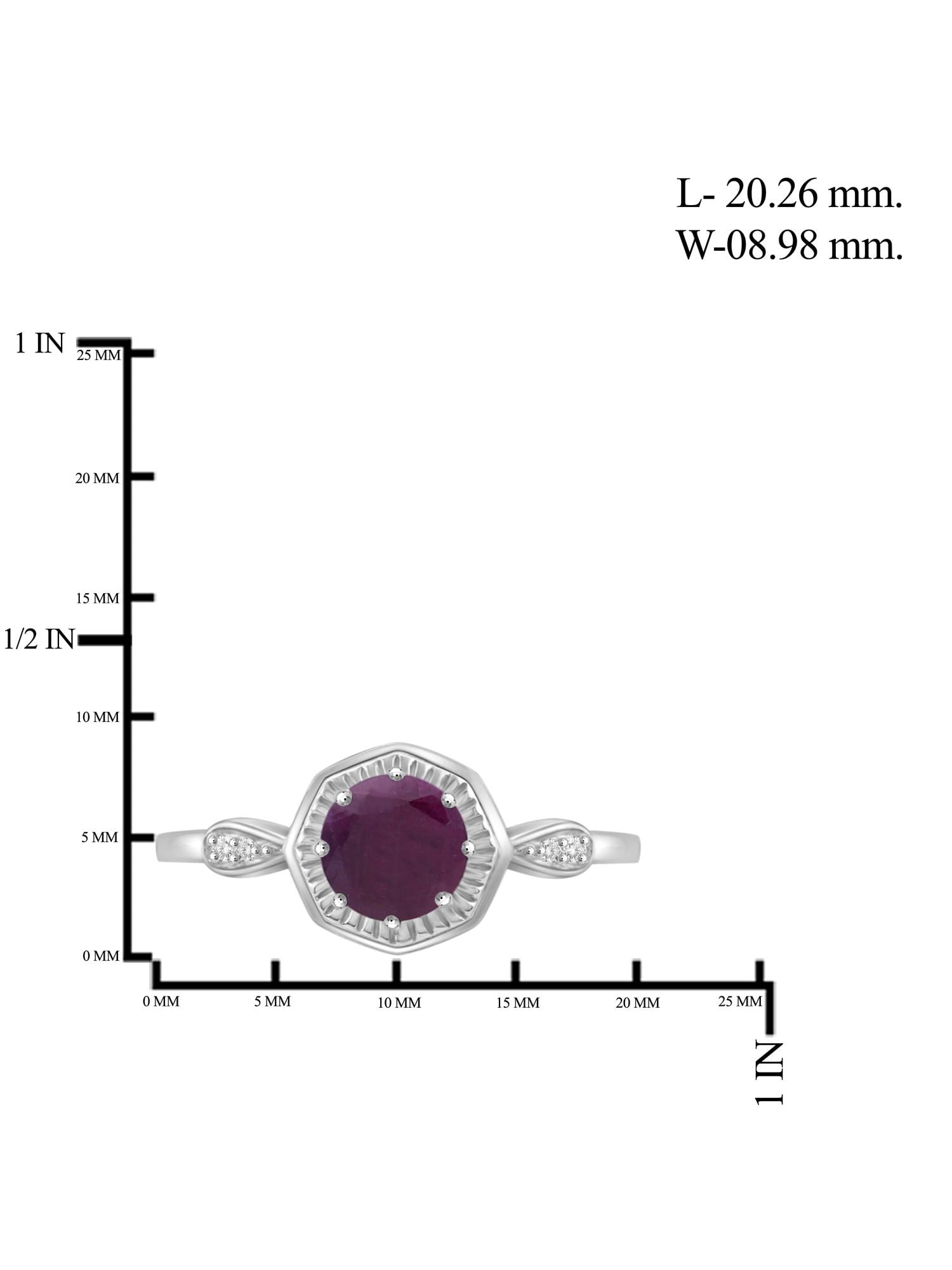 JewelersClub Ruby Ring Birthstone Jewelry – 1.20 Carat Ruby 0.925 Sterling Silver Ring Jewelry with White Diamond Accent – Gemstone Rings with Hypoallergenic 0.925 Sterling Silver Band