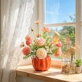 thumbnail image 6 of Faux Silk Flower Centerpiece, Realistic Floral Arrangement With Decorative Vase Maintenance Free Decor, Home Table Display for Bedroom Dining Room Office, 6 of 7