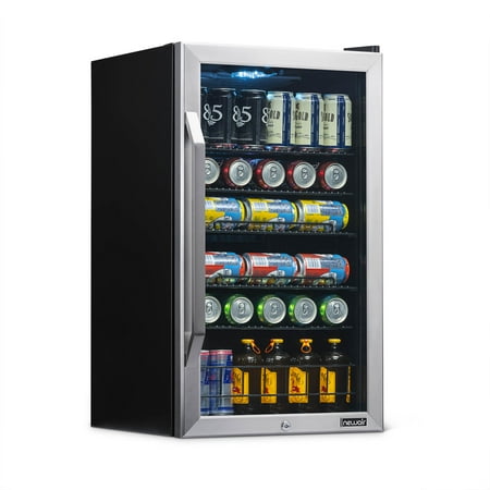 NewAir Premium Stainless Steel 126 Can Beverage Refrigerator and Cooler with SplitShelf Design, (Best Refrigerator For Garage Use)