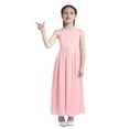 thumbnail image 6 of iEFiEL Girls Chiffon Scoop Neck Flower Girl Dress Wedding Bridesmaid Birthday Party Dress Pearl Pink 10, 6 of 7