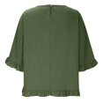thumbnail image 4 of Summer Sales Womens Summer Tops Cute Lightweight Cotton‑Linen 3/4 Sleeve Summer Casual Blouse Oversized Tshirts for Women Under 12$, 4 of 7