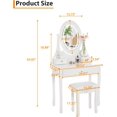 thumbnail image 5 of Twister.CK Vanity Table with LED Mirror & Stool, Modern Makeup Desk with 3 Lighting Modes, 3 Drawers, White, 5 of 8