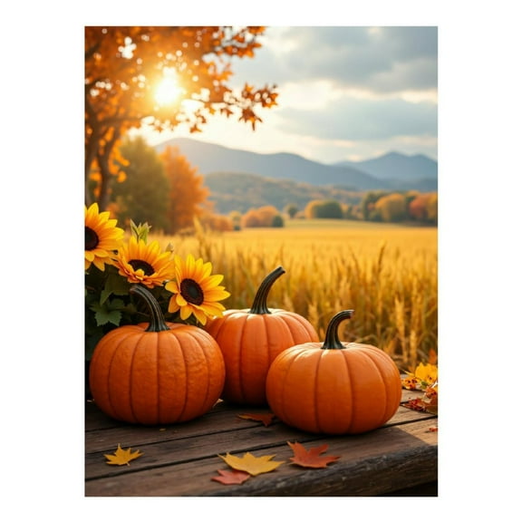 Diamond Art Kits for Adults - Autumn Harvest Pumpkins Sunflowers 5d Diamond Painting for Adults, Diamond Art for Adults Beginners, Frameless Diamond Painting Kits for Adults for Home Wall Decor