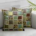 thumbnail image 3 of Olive Brown Gold and Beige Rectangles Design Pillowcase, 3 of 7