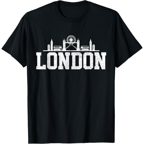 London Skyline UK United Kingdom Union Jack England Souvenir T-Shirt mens t shirt,black,women,funny,misfits,men,journey,t-shirt
