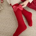 thumbnail image 5 of FAIWAD Baby Girls Knee High Socks Infants Toddlers Bow Knitted Socks Cotton Tube Stockings Christmas Gifts, 5 of 5