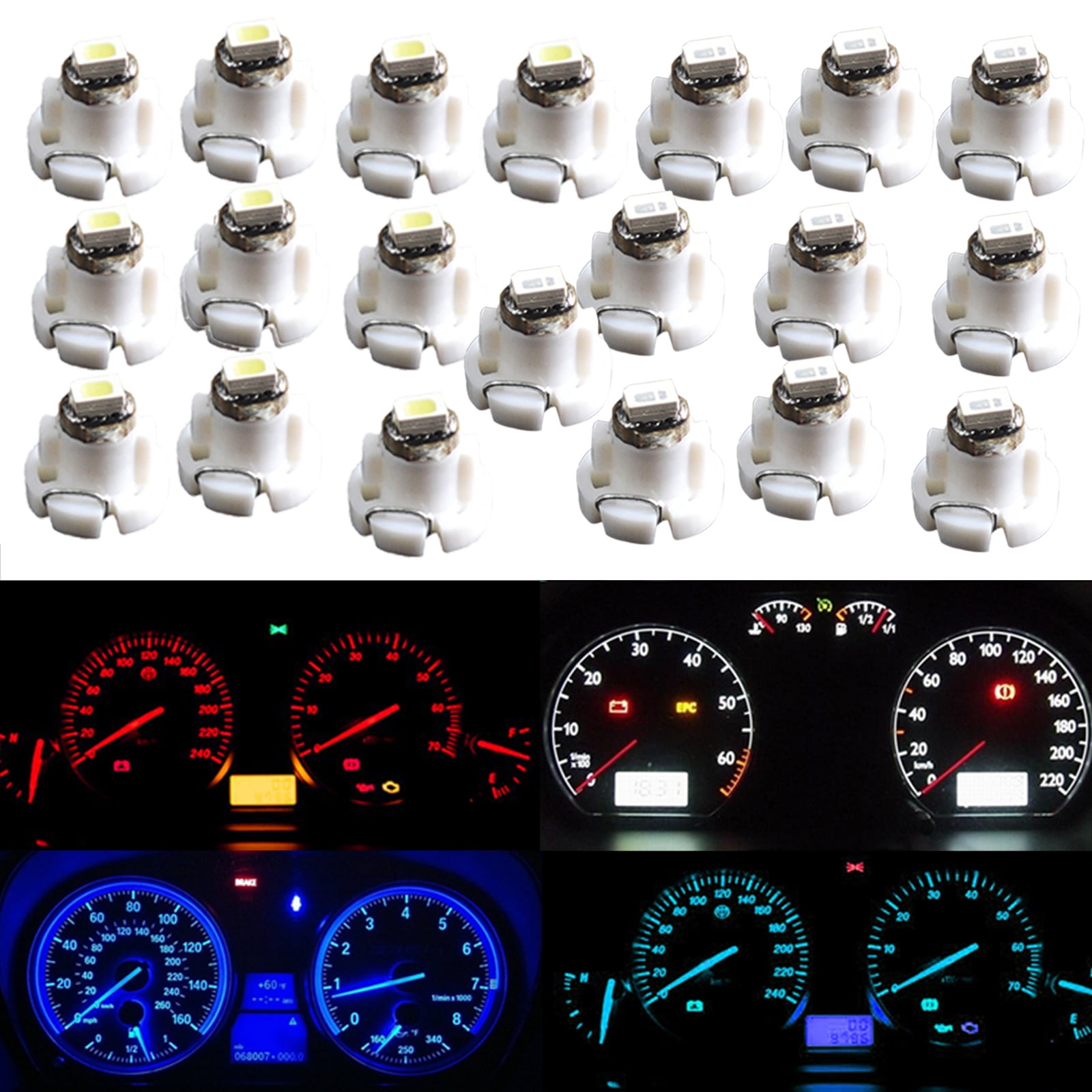 30X T3 Neo Wedge LED Instrument Cluster Panel Lamp Gauge Bulbs A/C Light Colors