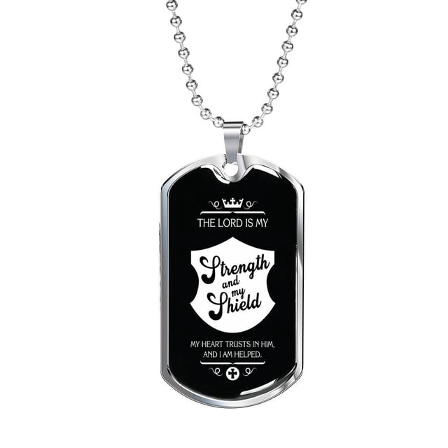 Christian Firefighter My Strength Dog Tag Stainless Steel or 18k Gold