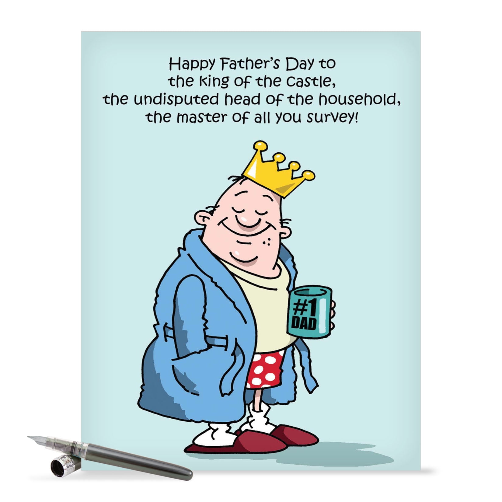 j0239 jumbo funny fathers day greeting card king of the