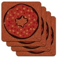 thumbnail image 1 of Cute Chocolate Valentine Donut Pink Hearts Low Profile Novelty Cork Coaster Set, 1 of 3