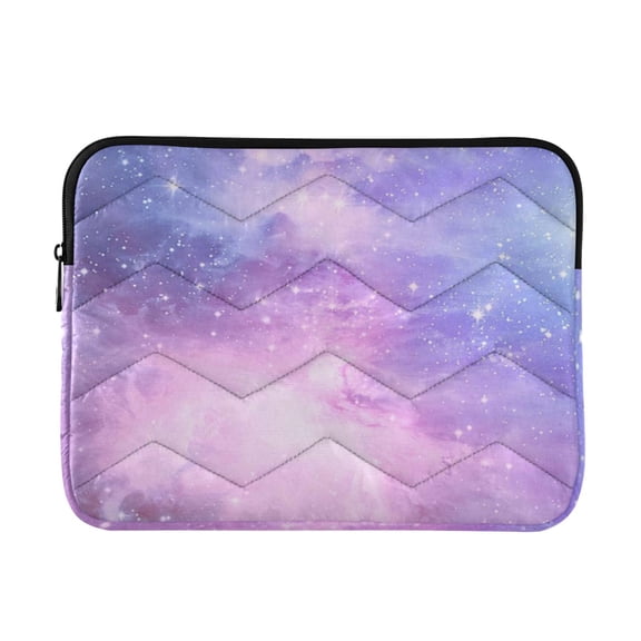 Quilted Padded Galaxy Pink Purple Printed Laptop Sleeve Case for 13–14 inch