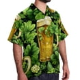 thumbnail image 2 of Saint Patrick's Day Men's Casual Printed Button Down Short Sleeve Summer Beach Shirt, Unisex, 2 of 6