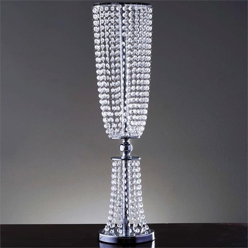 30" tall 3 Tiers Silver Centerpiece with Faux Crystal Beads Wedding Decorations 