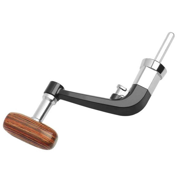 Fishing Reel Power Handle Grip Rotary Fishing Spinning Reel Handle Foldable Non-Slip Fishing Reel Grip Wooden Knob for Reel Replacement Grip Parts