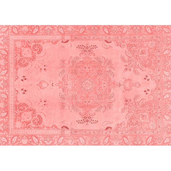 Ahgly Company Machine Washable Indoor Rectangle Abstract Red Modern Area Rugs, 4' x 6'