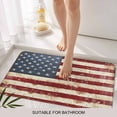 thumbnail image 6 of American Flag Doormat Outdoor Entrance 24"x36", Vintage Blue Red USA Flag Retro Absorb Moisture Dirt Door Mats, Non-Slip Rubber Backing Floor Mats Indoor, Low-Profile Front Door Rugs, 6 of 9