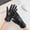 Black #1, variant on Fashion Lace Butterfly Embroidery Fleece Lined Gloves Womens Lambskin Leather Driving Gloves Gray