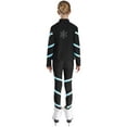 thumbnail image 2 of iiniim Kids Girls Athletic Tracksuit Stripe Long Sleeve Zipper Sweatshirt with Athletic Leggings Set Light Blue 16, 2 of 7