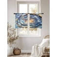 thumbnail image 2 of Modern Abstract Sheer Curtains 45 Inch Length 2 Panels Set, Contemporary Art Moire Voile Window Treatment Rod Pocket Small Kitchen Curtains Drapes for Bedroom 52"x45"x2, 2 of 7