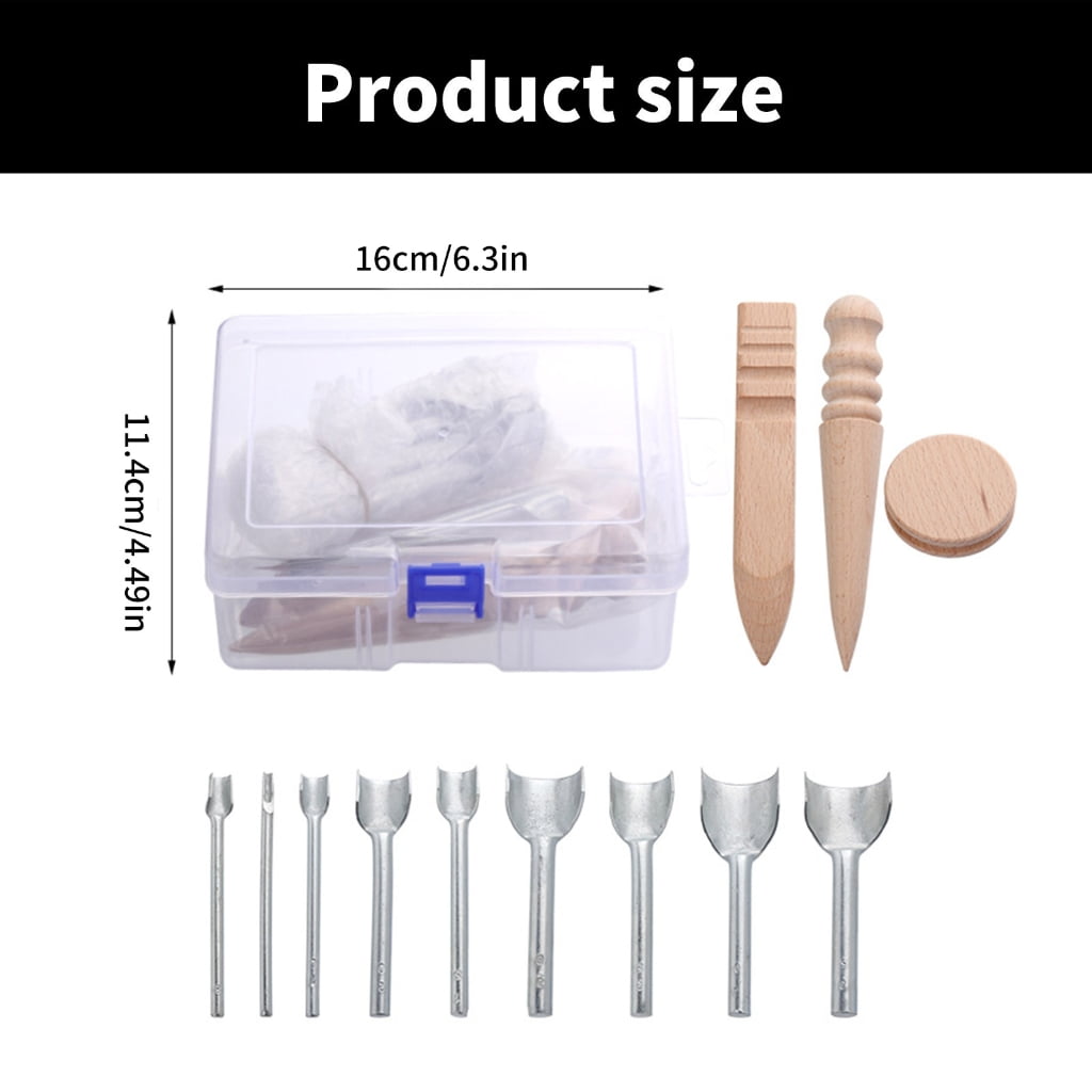 12Pcs1eatherHalf-Round Cutter Punching Tool Wood1eatherCraft Edging Burnisher Set for1eatherStrap Belt Wallet Bag