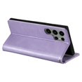 thumbnail image 3 of SaniMore for Samsung Galaxy S22 Ultra PU Leather Case, Wallet Design with Card Slots Cash Pocket [Wrist Strap] Flip kickstand Full Body Protection Magnetic Closure Business TPU Shell, Purple, 3 of 11