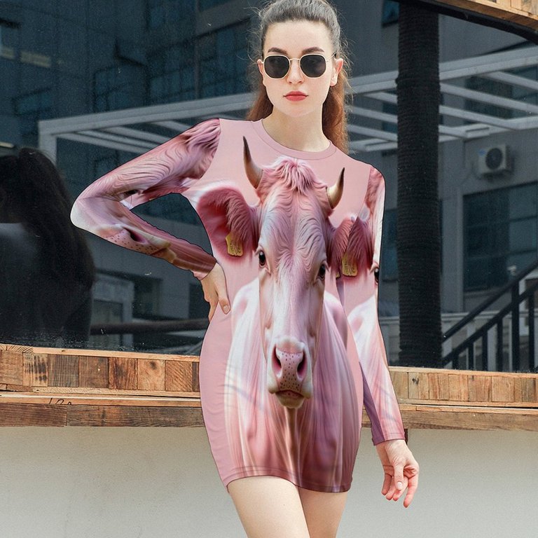 blue dress for baby girl Cow Print Bodycon Slip Dress