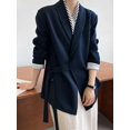 thumbnail image 1 of Veste de Complet à Col Châle Luxi de Qualité Supérieure pour Femmes, Coupe Ample, Mode, Drapée, à Lacets, Haut de Complet 8825, 1 of 6