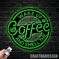 thumbnail image 4 of Craftnamesign Wake Up And Smell Metal LED Light, Custom Shop Name Sign Outdoor, Coffee Shop Decor, 4 of 5