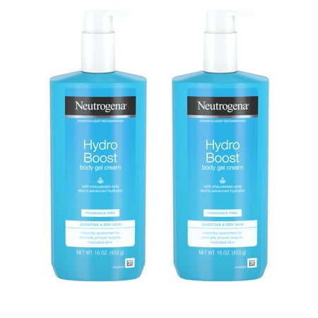 16 Boost - (2 pack) Neutrogena Hydro Boost Hyaluronic Acid Body Gel Cream, Fragrance-Free, 16 oz