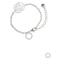 thumbnail image 2 of Delight Jewelry Silvertone Real Heroes Teach Eternity Ring Silver-tone Flower Link Chain Bracelet, 6.75"+2" Extender, 2 of 4
