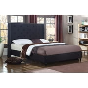 HomeLife® 48" Black Linen Headboard & Platform Bed