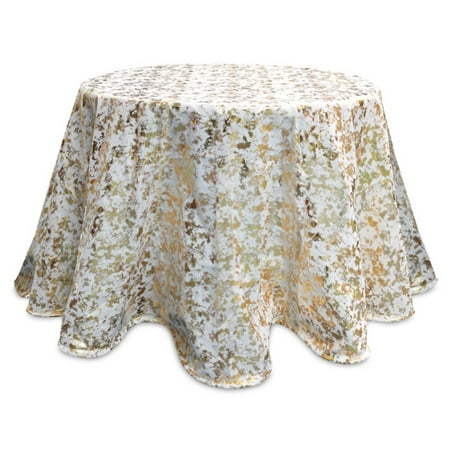 UPC 762152044683 product image for Pack of 2 Cream White and Gold Round Decorative Metallic Tablecloths 96