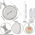 thumbnail image 2 of DIY Blank Dome Alloy Rhinestone Pendant Necklace Making Kits including 304 Stainless Steel Chain Necklaces and Transparent Glass Cabochons Silver 45.5x42x3.5mm, 2 of 5
