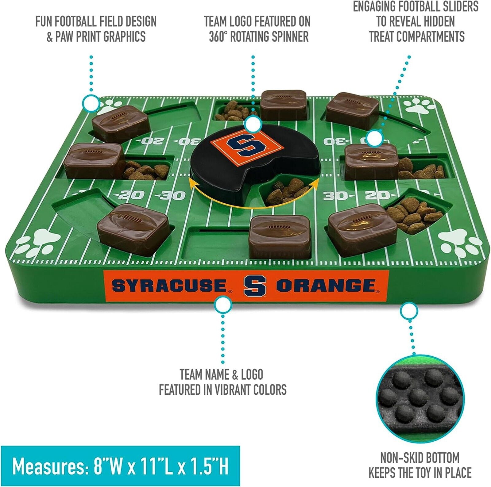 Pets First NCAA Syracuse Orange Puzzle Toy, Puzzle Treat Dog Toy, Interactive Dog Treat Toy, Dog Puzzle Feeding Slow Toy