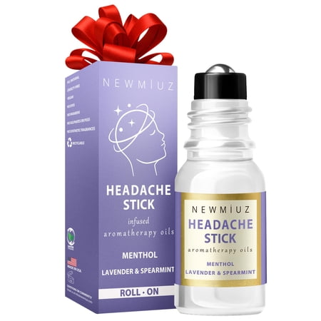 Migraine Roll On Stick - Menthol Fast Cooling Comfort for Your Headache Tension. Aromatherapy Essential Oils Blend Peppermint Lavender Spearmint. Self Care Calming Gift for Women Men. Made in USA