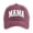 #01Wine, variant on Mama Baseball Cap Vintage Embroidered Adjustable Trucker Hat, Two-Tone Ponytail Hat Gifts for Mothers Day Outfits Pink One Size