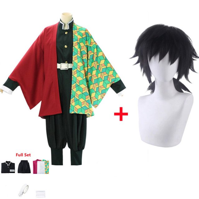 Disfraz de Anime Demon Slayers Kimetsu no Yaiba Tomioka Giyuu para hombre y mujer, uniforme de Kimono, ropa de fiesta de Halloween y Navidad