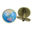 thumbnail image 2 of Men s Fashion Globe Earth Cufflinks Silver/Ancient Bronze Colour Cuff Button for Male Gentleman Shirt Wedding Cuff Links Gifts, 2 of 5