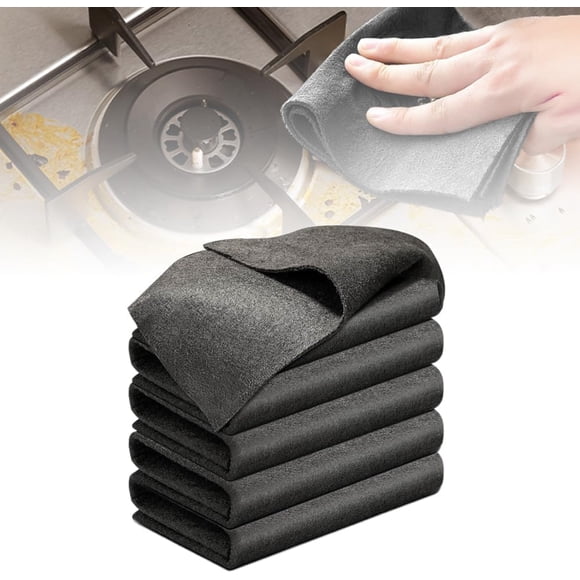 Chiffons de Nettoyage Magiques Épais, 2026 Chiffons de Nettoyage en Microfibre Réutilisables Sans Traces, Chiffons Magiques Polyvalents pour Cuisine, Fenêtres, Verre, Voitures (5 Pack), 5 Pcs