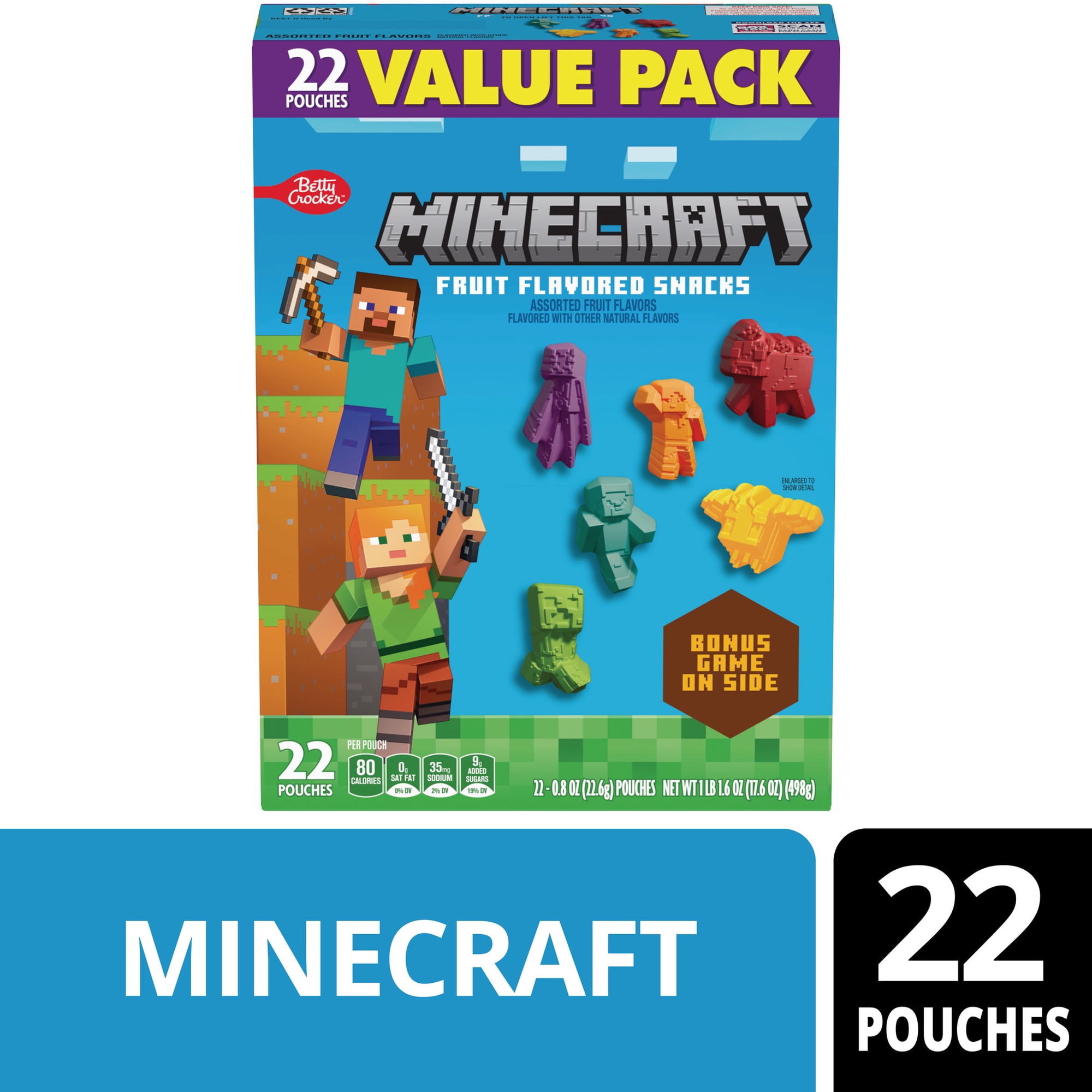 Minecraft Gluten Free Assorted Fruit Flavored Snacks (22 Pouches)