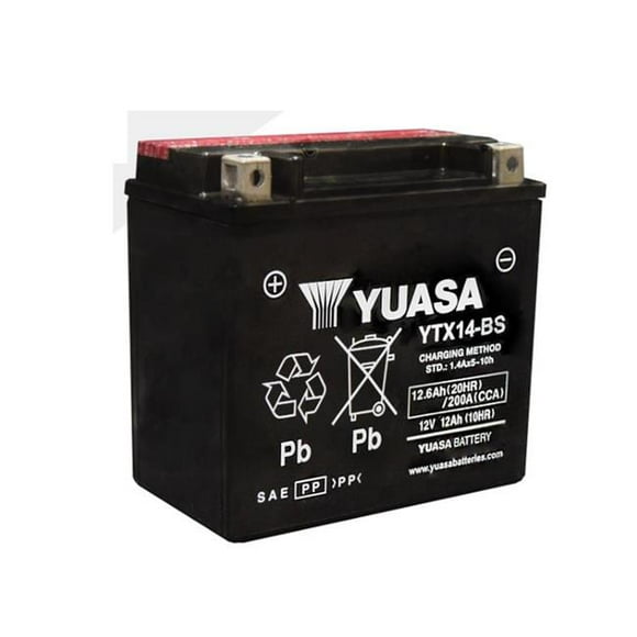 Yuasa Battery YUAM3RH4STWN 12V AGM Maintenance-Free Batteries for YTX14-BS