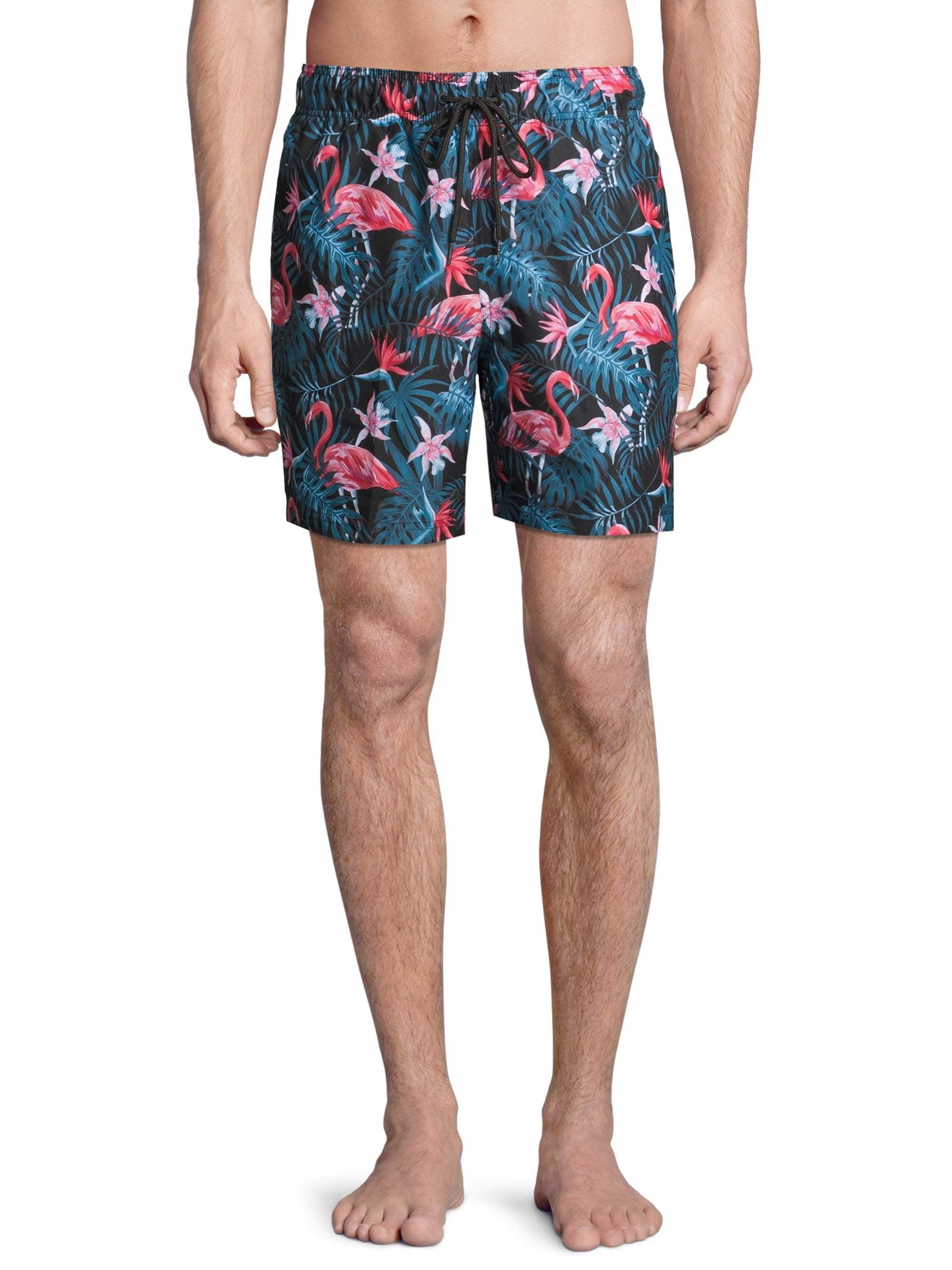 George Men S And Big Men S 6 Novelty Swim Trunk With Flamingos Up To