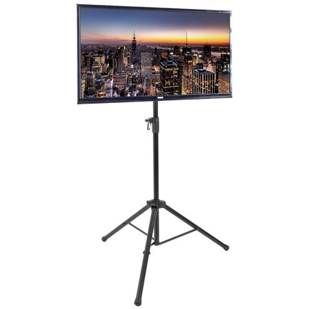 vivo black tripod tv display floor stand height adjustable mount for 32" to