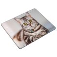 Cat With Bell Print Rubber Lock Edge Mouse pad, Office Desk pad