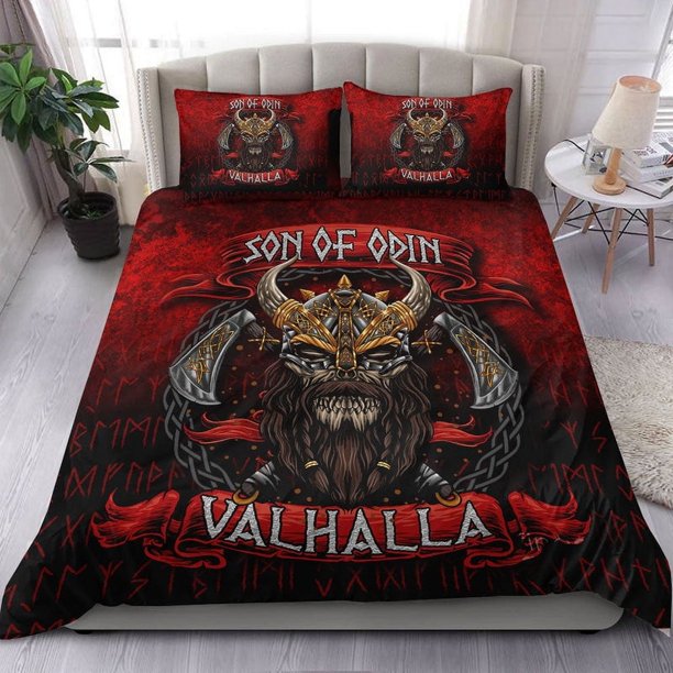 Juego de cama vikingo Hijo de Odín Juego de cama Valhalla RLT12