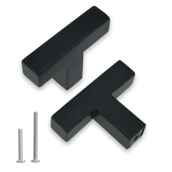 Tiradores para gabinete Redunest de acero inoxidable negro mate de 5 cm