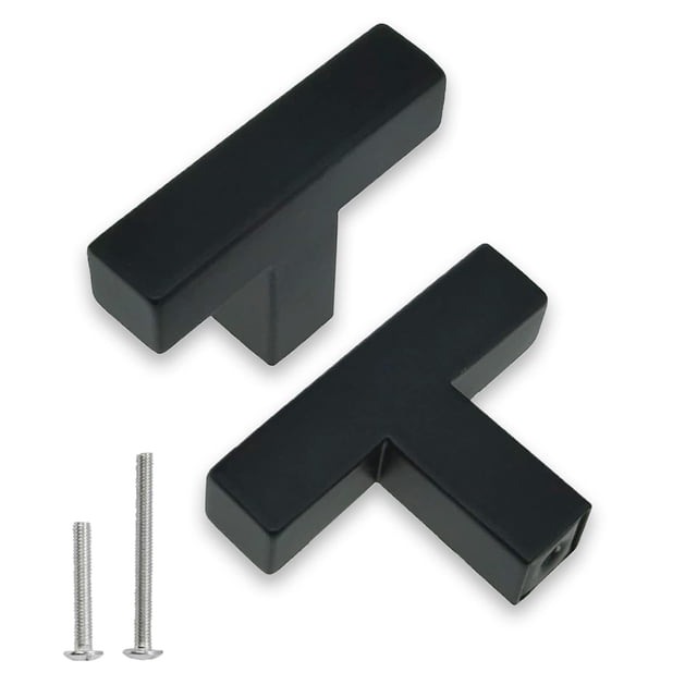Tiradores para gabinete Redunest de acero inoxidable negro mate de 5 cm