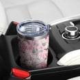 thumbnail image 5 of 20oz Tumbler with Lid and Straw Stainless Pink Cherry Blossom Steel Vacuum Insulated Water Coffee Tumbler Cup, Double Wall Vacuum Insulated Travel Mug Reusable Tumblers for Ice Drinks, Hot Beverage, 5 of 7